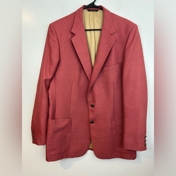 Men's Halston Salmon Pink Suit Jacket/ Blazer Size Large - Picture 1 of 13